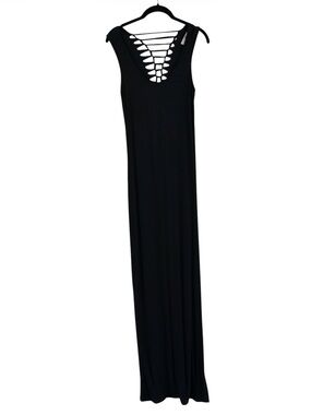 Ya Los Angeles Black Maxi Dress with Ladder Back Size M
